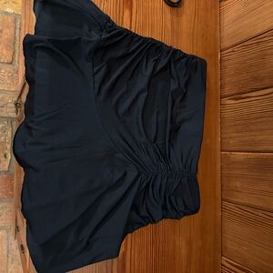 Black Ruched High-Waisted Mini Skirt